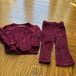 Cat & Jack Maroon Sparkle Outfit